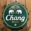 画像1: 【changビール（緑）】【ブリキ看板24cm】【ボトルキャップ型】アンティーク　レトロ