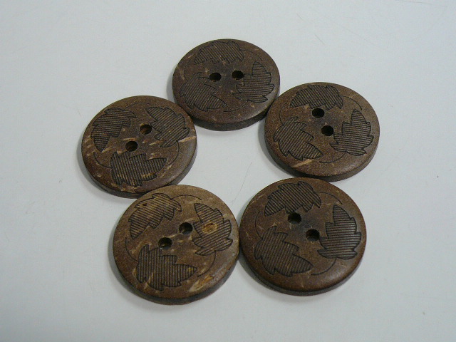 画像1: 木製 ボタン　21mm
