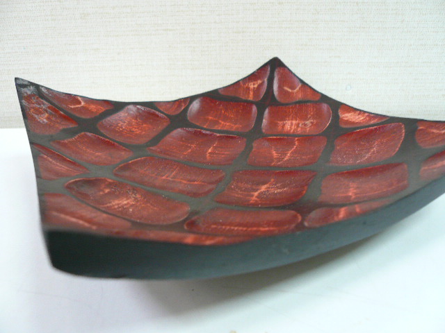 画像5: マンゴウッド  角皿（赤型押柄)