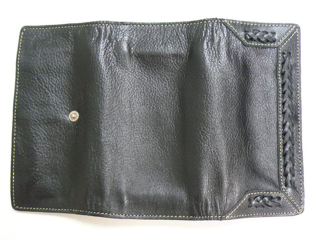 画像5: 長財布 編込み 三面開き  黒