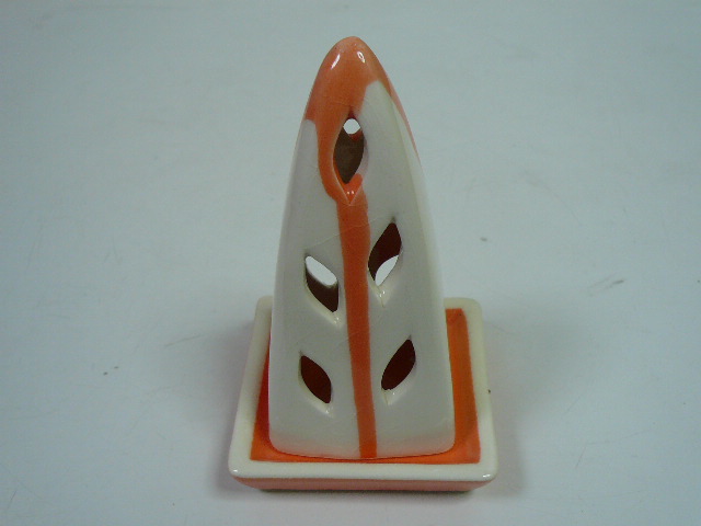 画像1: 三角型香炉オレンジ