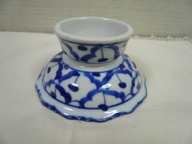 画像:  青白陶器  小皿 高式皿 11cm 
