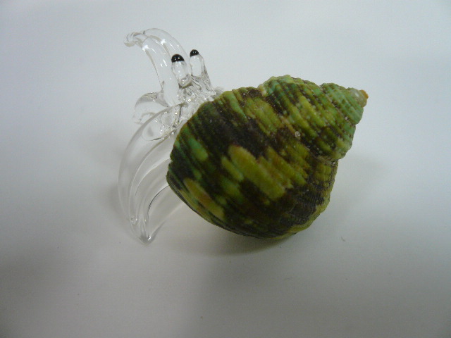 画像2: ガラス細工製品　 貝付きヤドカリ11
