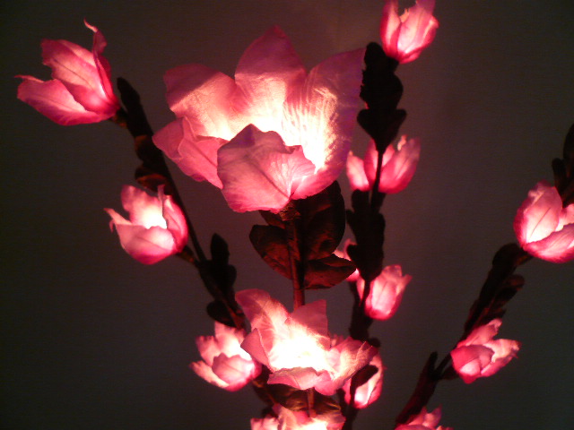 フラワーライト 花 ピンク竹筒付き タイ雑貨のチャイディー