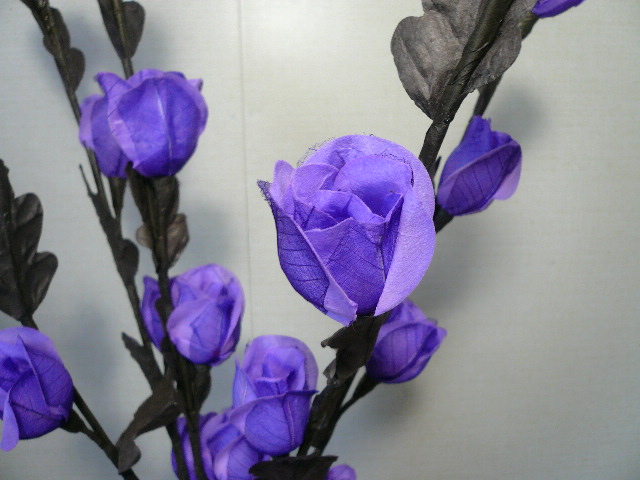 画像4: フラワーライト　バラ 紫　竹筒付き
