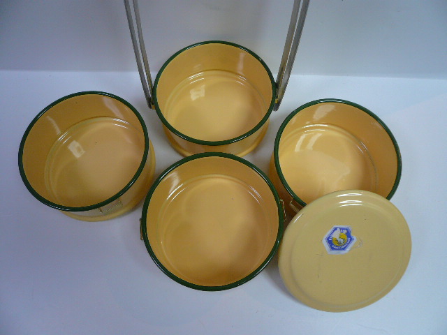 画像6: タイ製　ホーロー　黄色4段　弁当箱