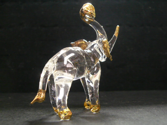 画像: タイ製ガラス細工 玉上げ立象