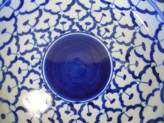 画像5:  青白陶器 花型ギザ23cm