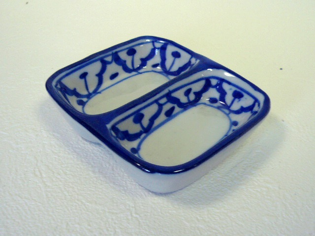 画像2:  青白陶器  ２口小皿 