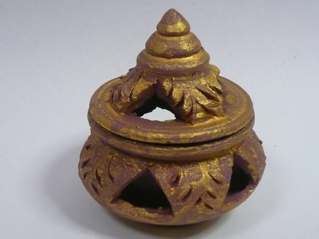 画像: 壺型香炉 ゴールド