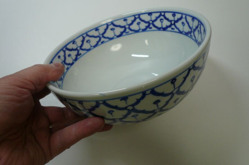 画像: 【傷有り】 青白陶器  約16.5cmどんぶり 