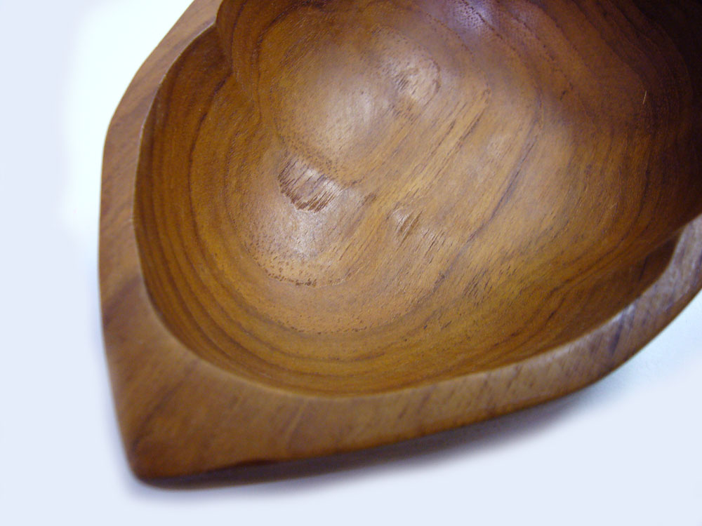 画像: 天然チーク素材 木ノ葉型 小鉢 