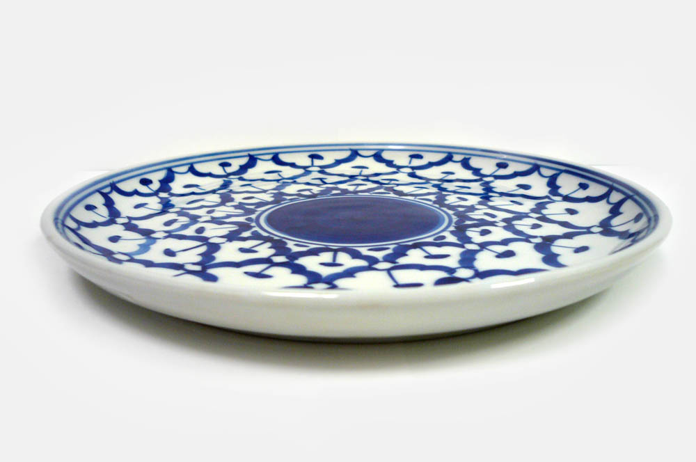 画像3:  青白陶器 総柄皿　19cm 