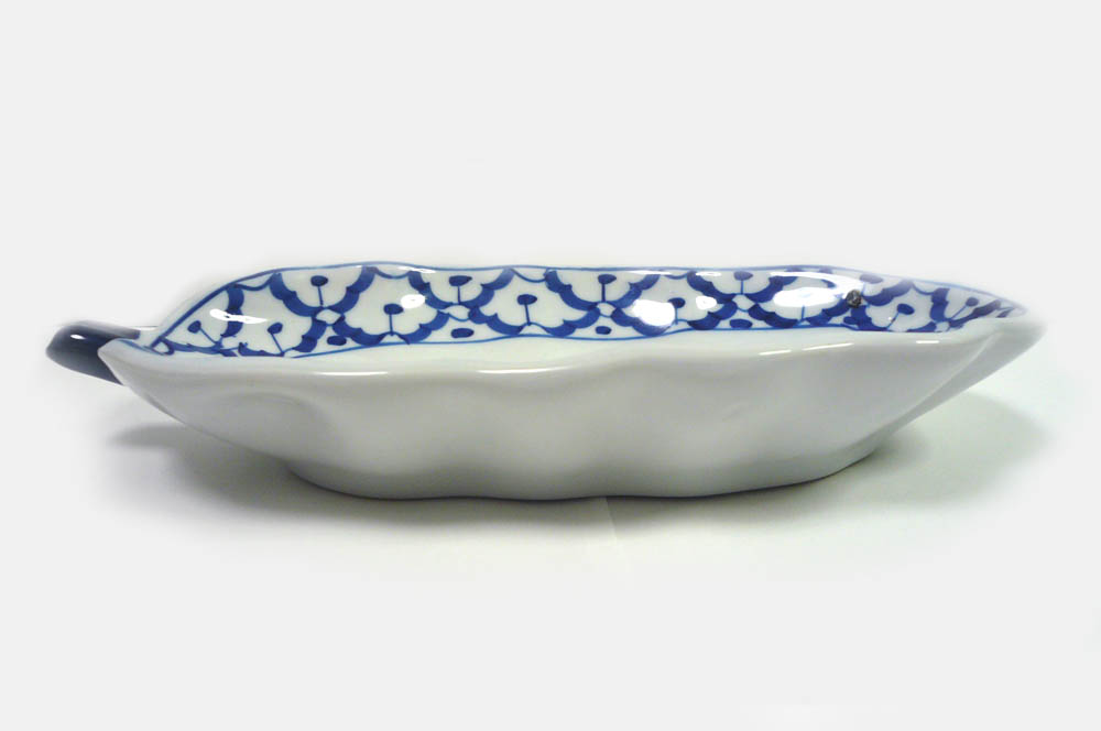 画像4:  青白陶器 パパイア型皿22cm