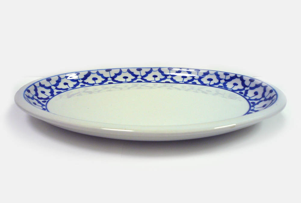 画像3:  青白陶器 楕円皿　26.5cm 