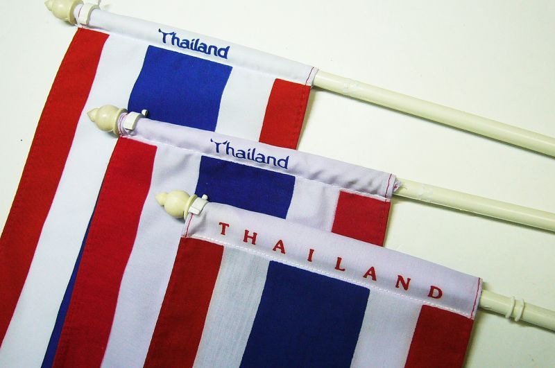 画像: タイ国旗　手旗21cm×15cm