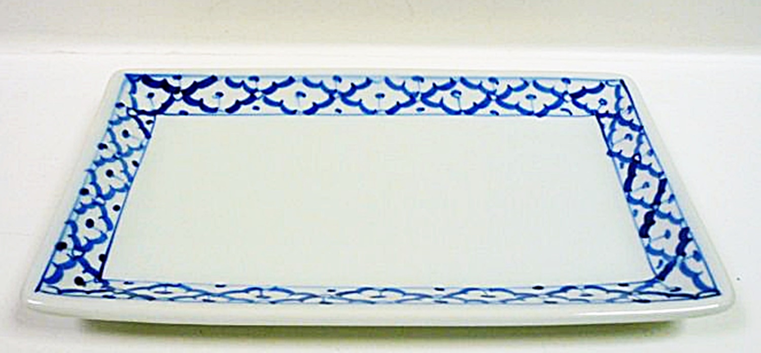 画像3:  青白陶器 長方形皿（大）24cm