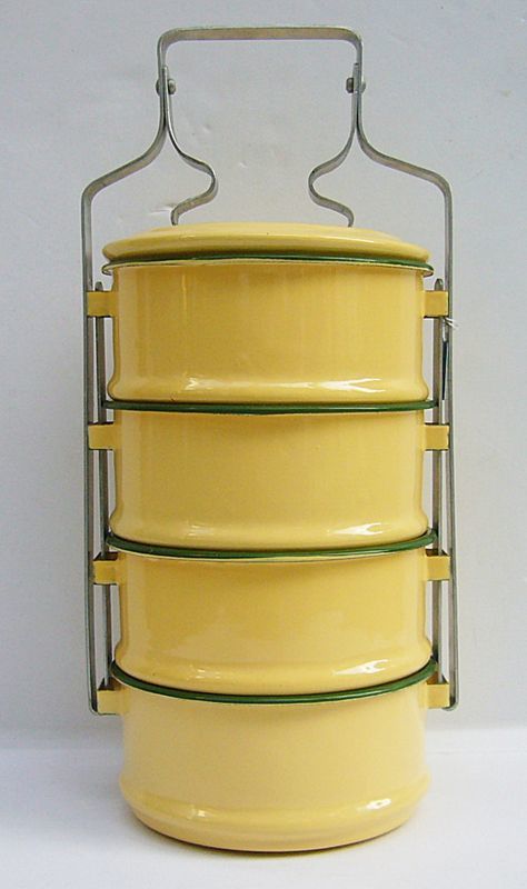 画像1: タイ製　ホーロー4段弁当箱