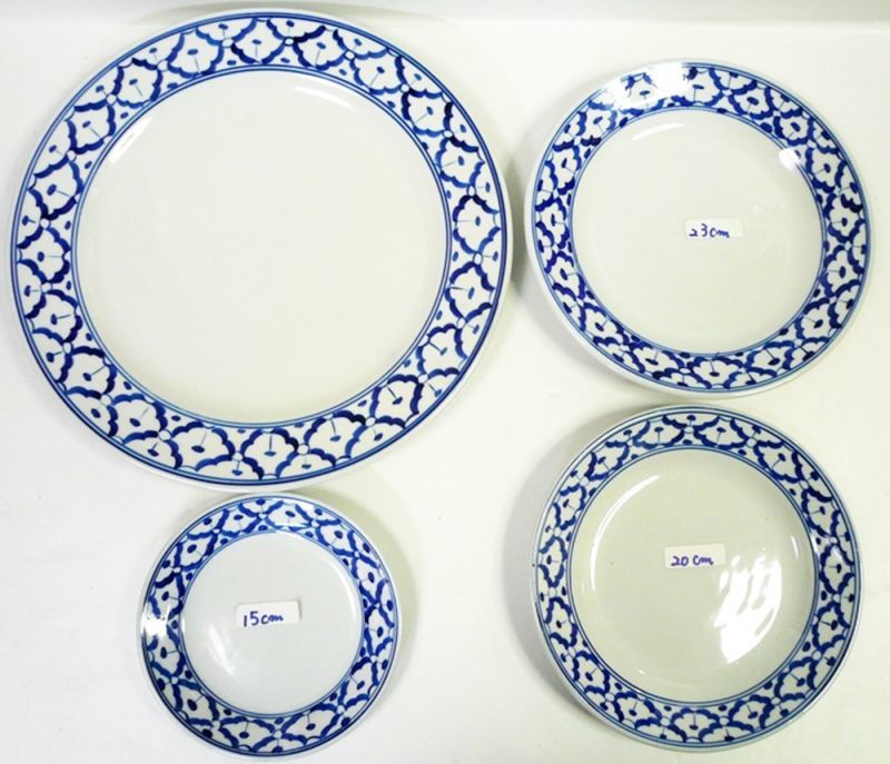 画像: 青白陶器平皿31cm  