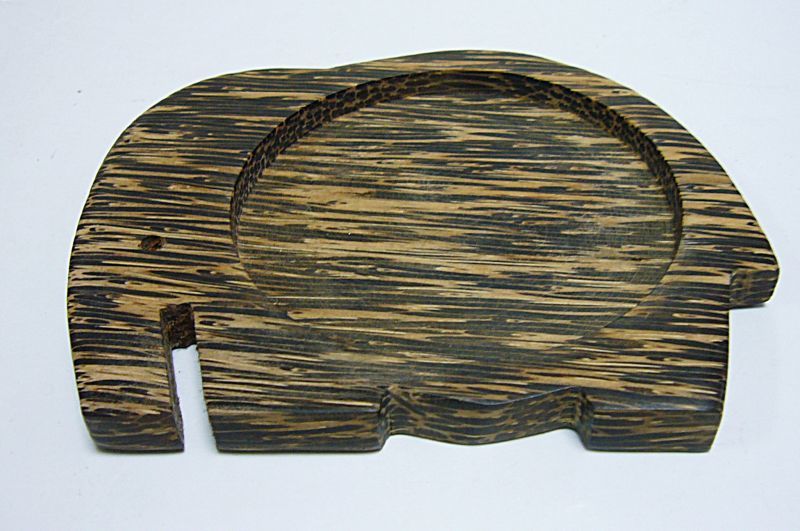 画像: 木製コースター 象さん 