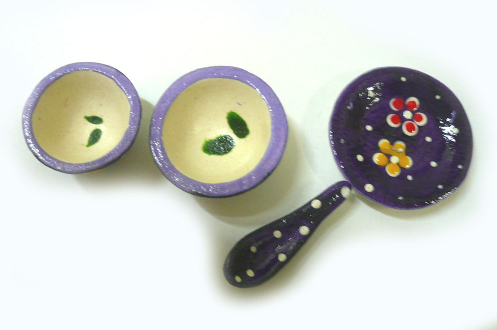 画像3: ミニボールセット　（紫色・花＆水玉）