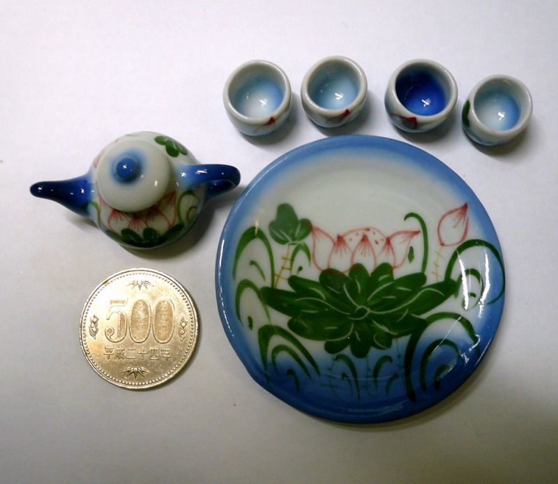 画像3: 陶器お茶セット　　蓮柄
