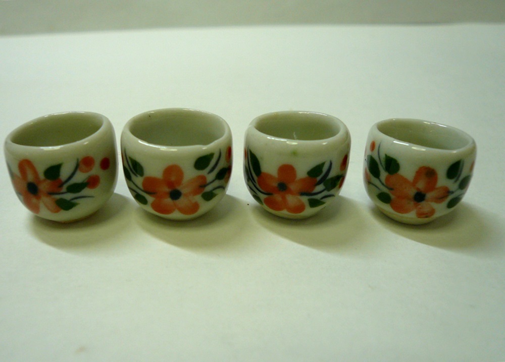 画像: 陶器お茶セット　　お花柄