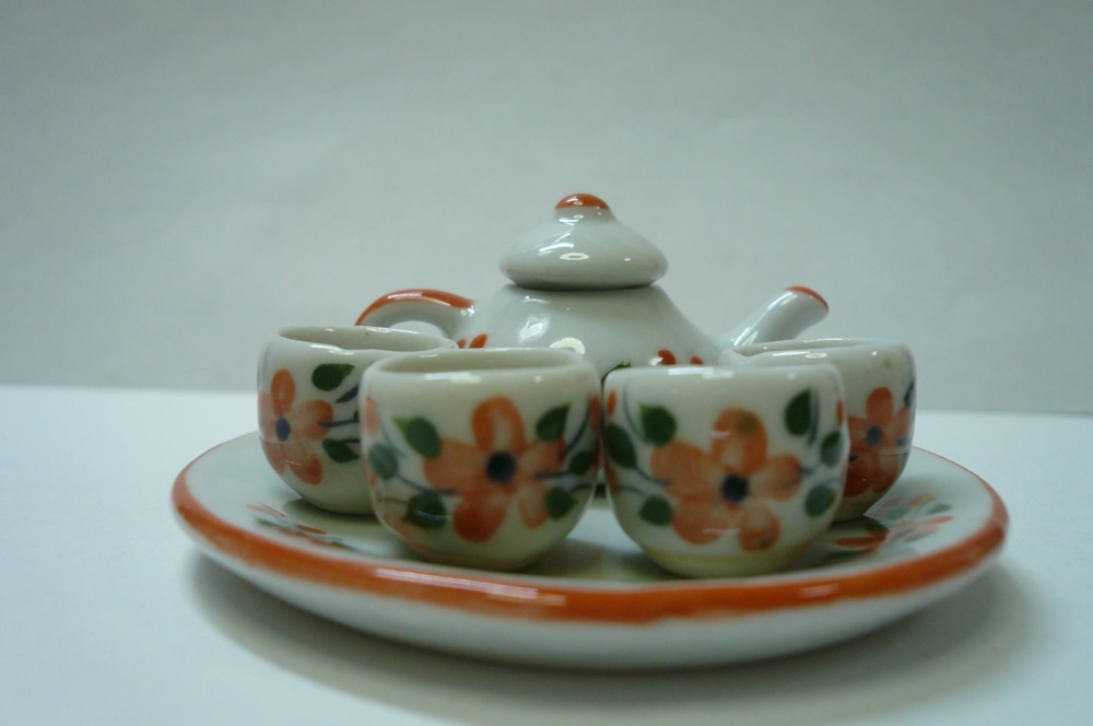 画像2: 陶器お茶セット　　お花柄