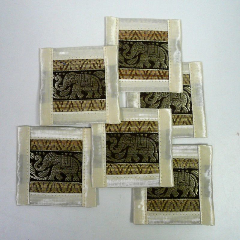 画像4:  白ふち太（小）象 6枚組 コースター付 