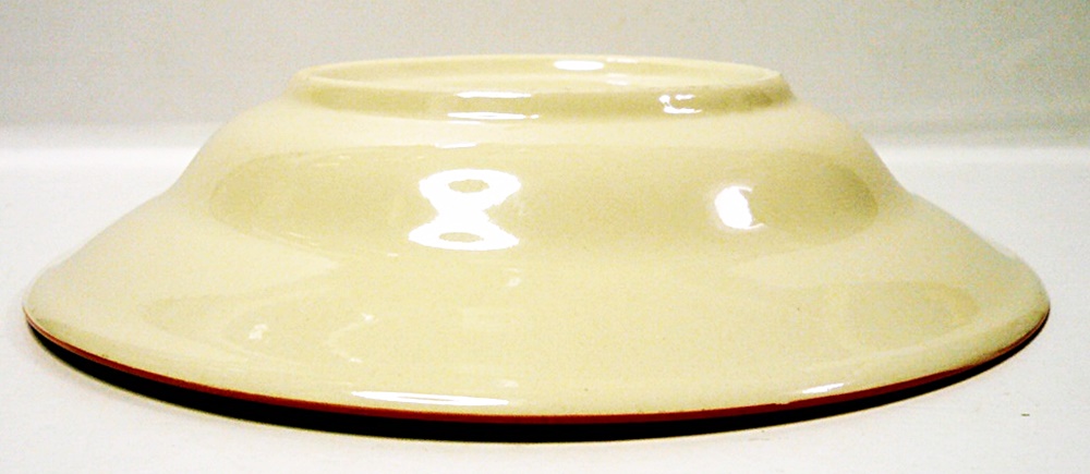 画像: にわとり柄  深皿丸花(青) 24cm 
