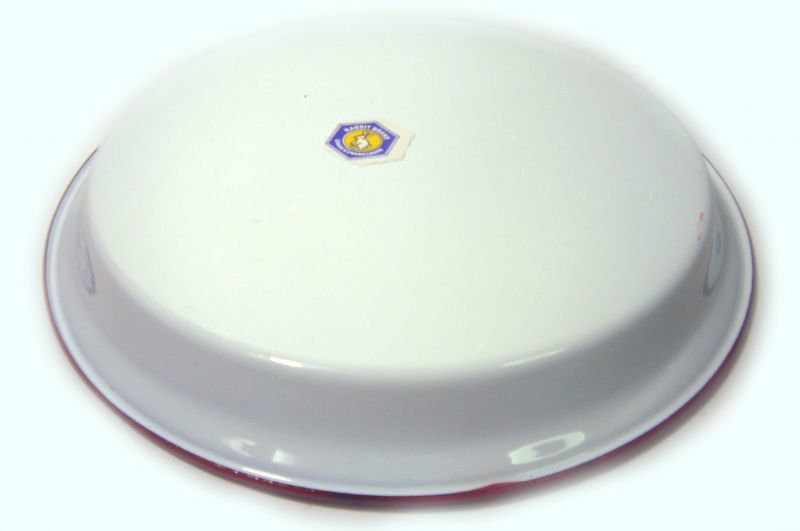 画像5: ホーロー　平皿　縁赤23cm A