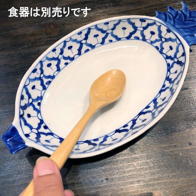 画像: タイ製　カレースプーン　木目