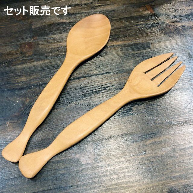 画像1: サーバーセット 木目　タイ製