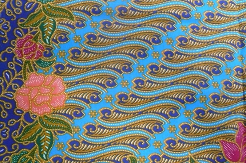 No95タイ製マレーシア柄 水色系 タイ雑貨のチャイディー