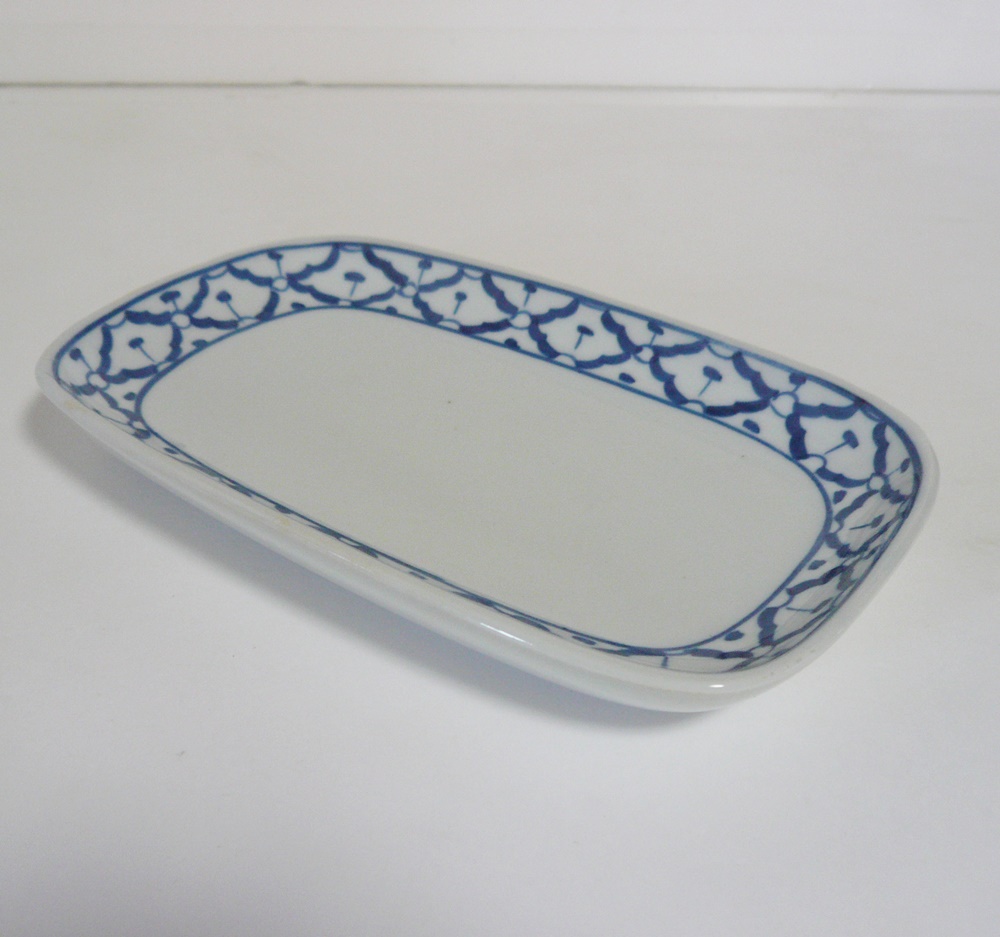 画像3:  青白陶器 長方形皿（小）19.5cm