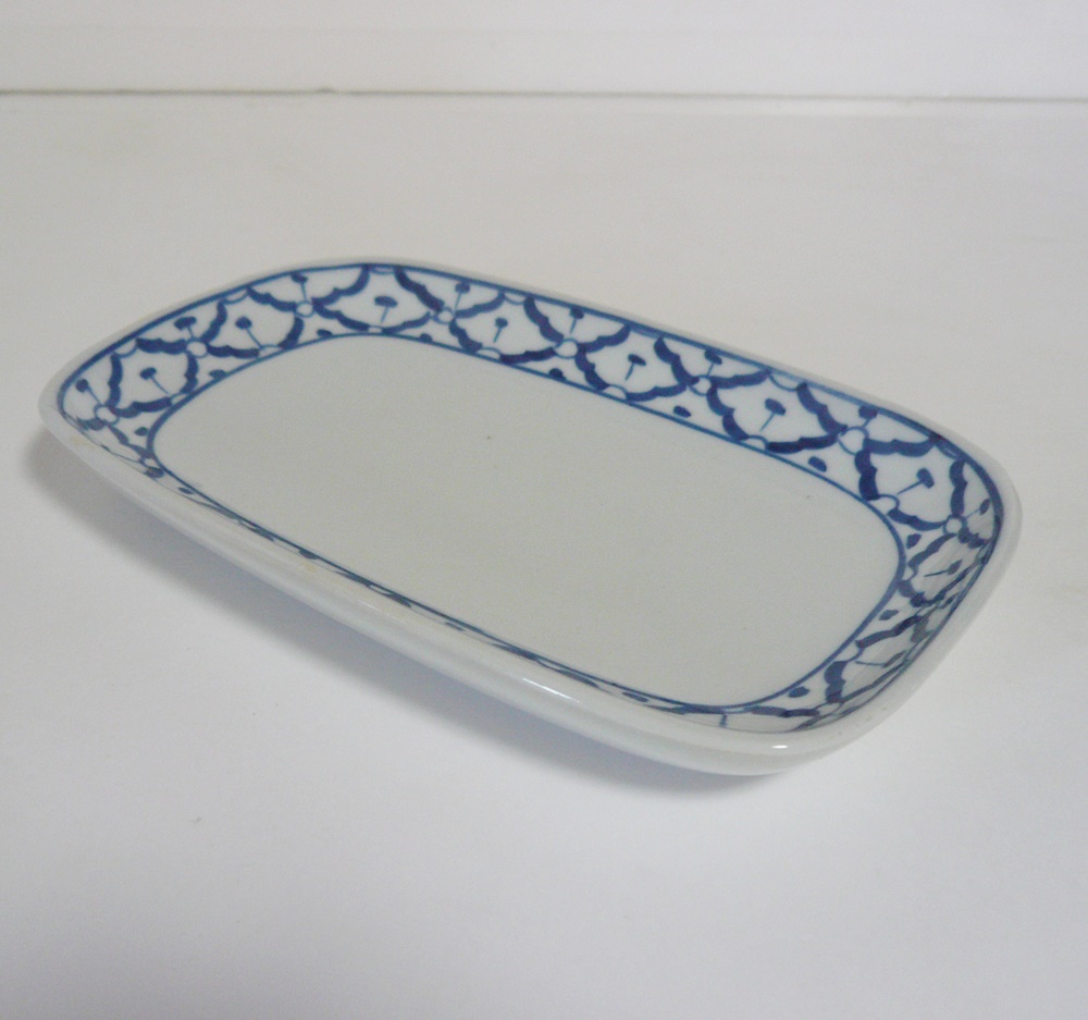画像3: 青白陶器 長方形  皿19.5cm