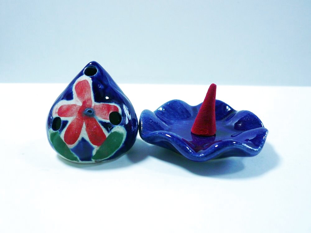 画像5: 香炉  蓮のつぼみ 　紺
