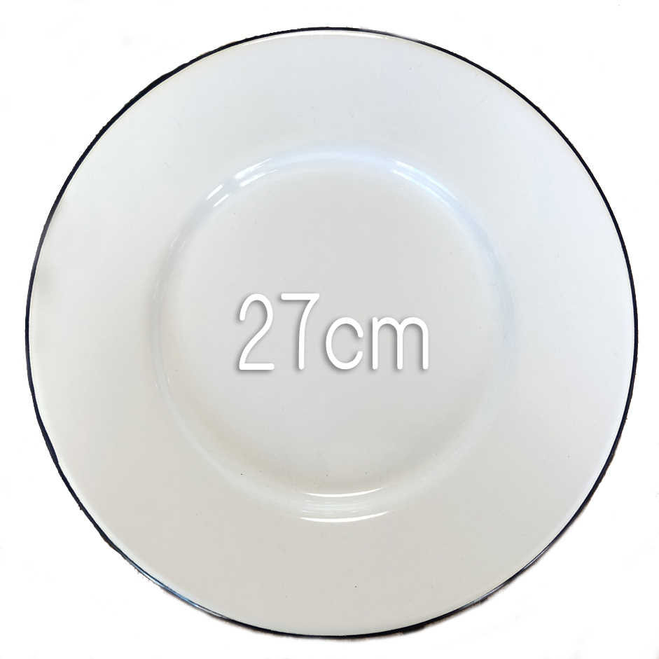 画像: ホーロー　平皿　白27cm