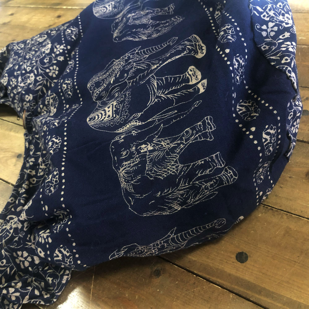 画像5: 《タイ雑貨》サドゥーバック 　(1)紺＆大柄・茶系象