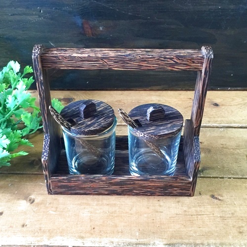 画像2: 　調味料入れ　　　パームウッド2容器(B)  