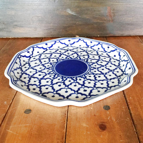 画像3:  青白六角形皿24cm 