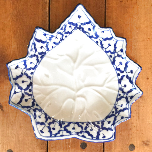 画像3:  青白カエデ型中皿 