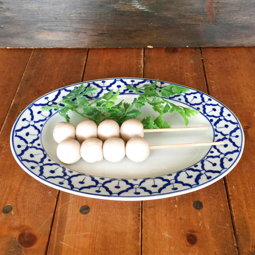 画像7:  青白楕円皿(薄皿)26.5cm 