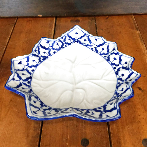 画像2:  青白カエデ型中皿 