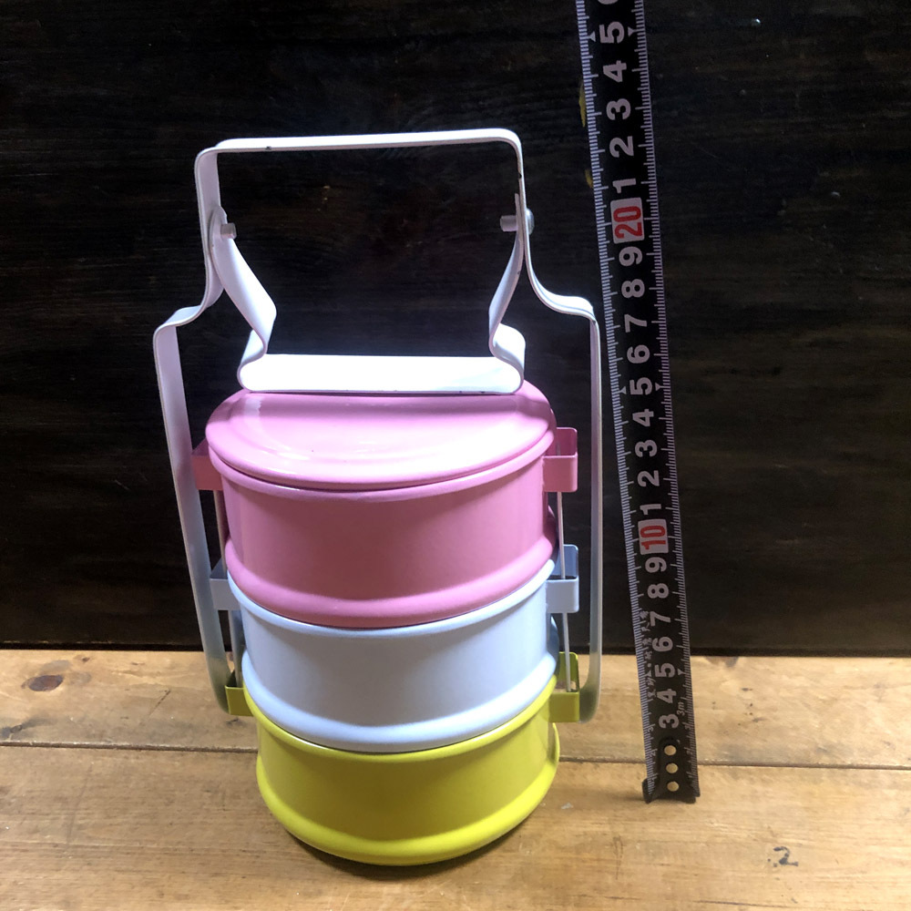 画像5: ≪タイ雑貨≫ホーロー ・パステル3段  弁当箱  C