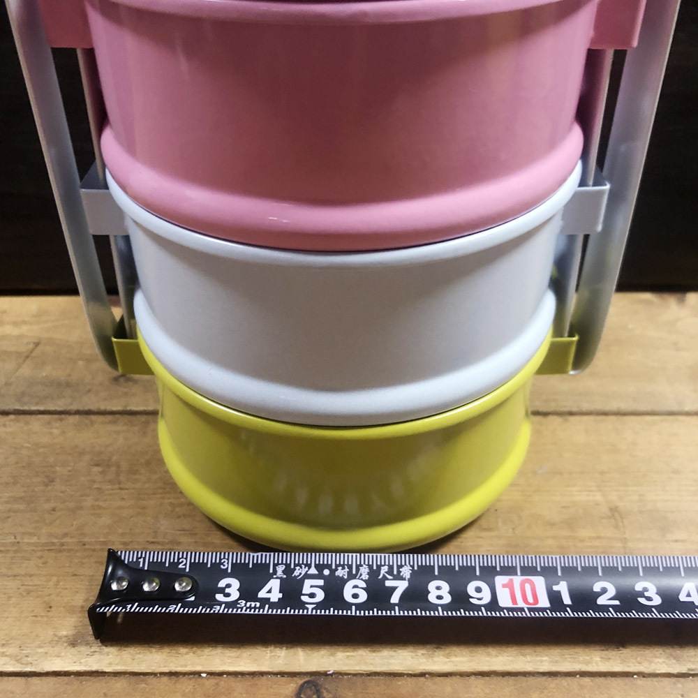 画像6: ≪タイ雑貨≫ホーロー ・パステル3段  弁当箱  C