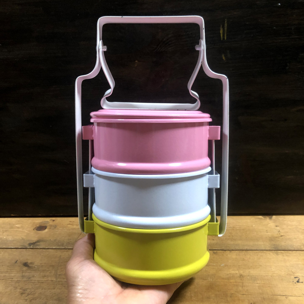 画像4: ≪タイ雑貨≫ホーロー ・パステル3段  弁当箱  C