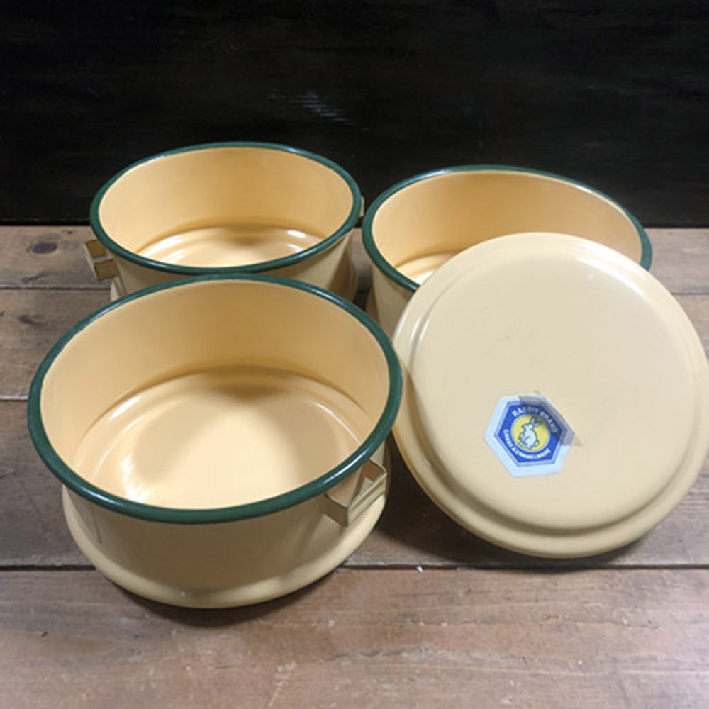 画像2: タイ製　ホーロー　黄色3段　弁当箱