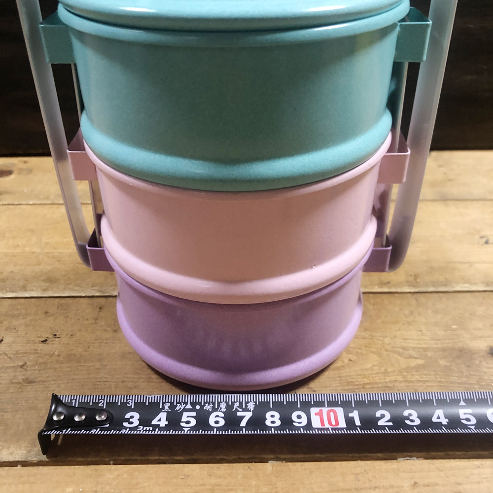 画像5: ≪タイ雑貨≫ホーロー ・パステル3段  弁当箱  A