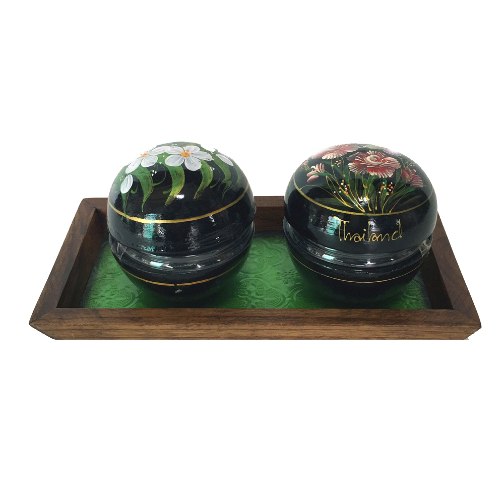 画像6: 飾りガラスのトレー（緑）